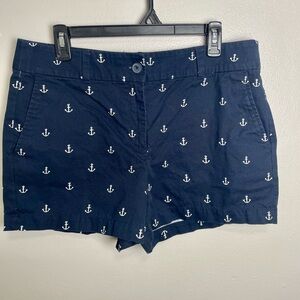 LOFT Navy Anchor Print Women's Shorts